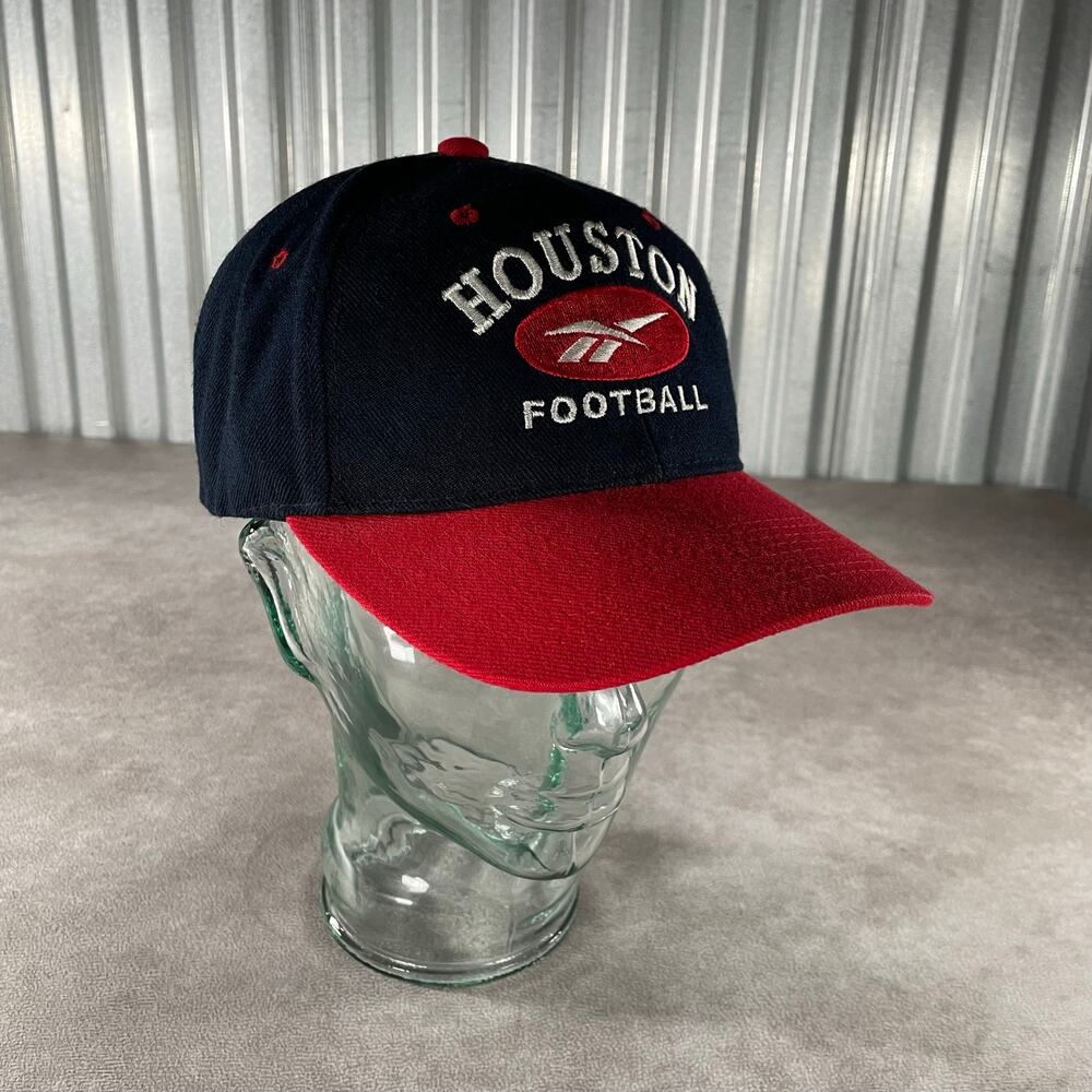 00’s Houston Texans Reebok NFL Football Embroidered Snapback Hat Rare Navy Red